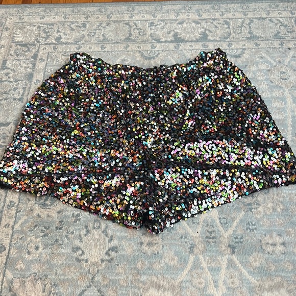 Fabulous Drawstring Never Worn Sequin Track Shorts - Medium - Picture 2 of 5